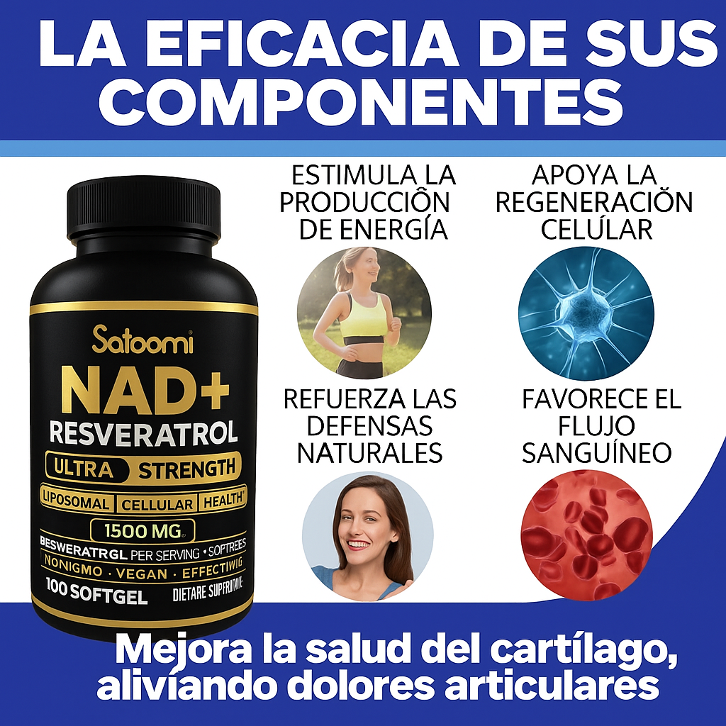 NAD + RESVERATROL TU ALIADO ANTIENVEJECIMIENTO 100 CAPSULAS